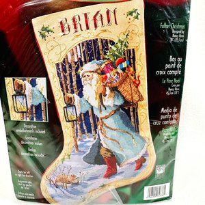 Rare Bucilla Father Christmas Stocking Kit  - New/Sealed (2001)